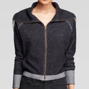 Eileen Fisher Funnel Neck Cotton Knit Full Zip Sweater Jacket Women’s Sz Lg